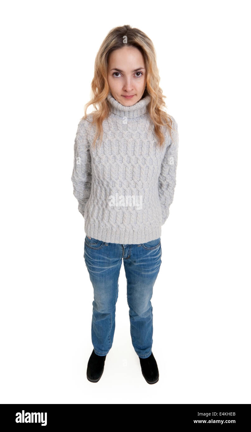 girl in a sweater Stock Photo Alamy