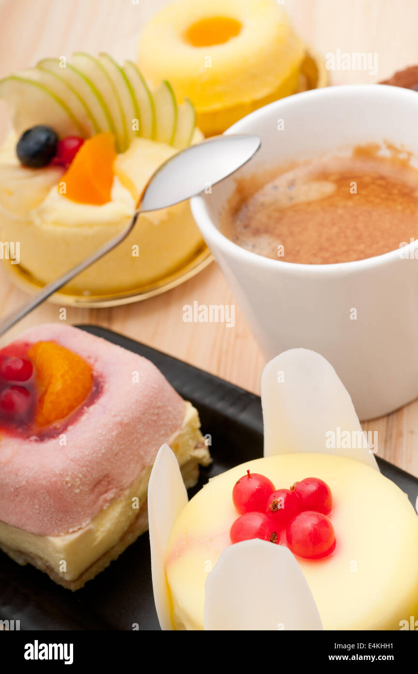 espresso coffee and fruit cake Stock Photo Alamy