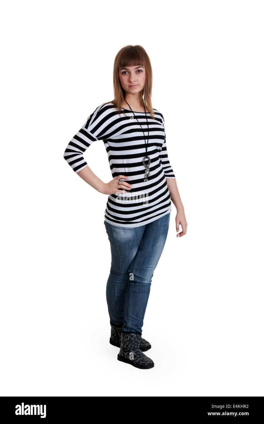 girl in a striped dress Stock Photo - Alamy
