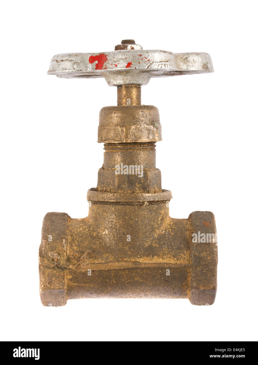 Old used water valve Stock Photo