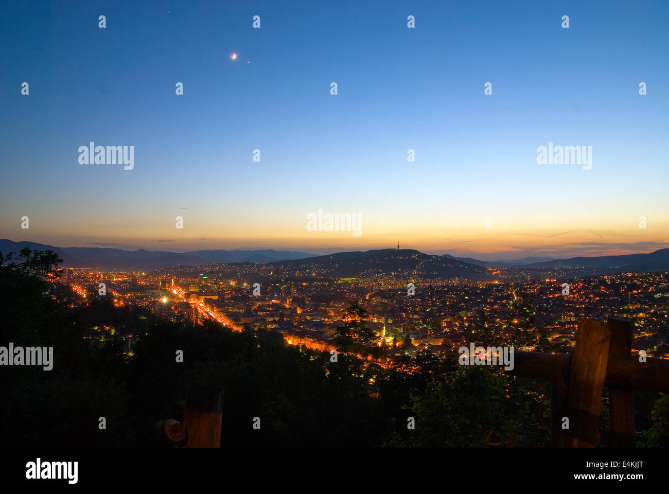Sunset over city Stock Photo - Alamy