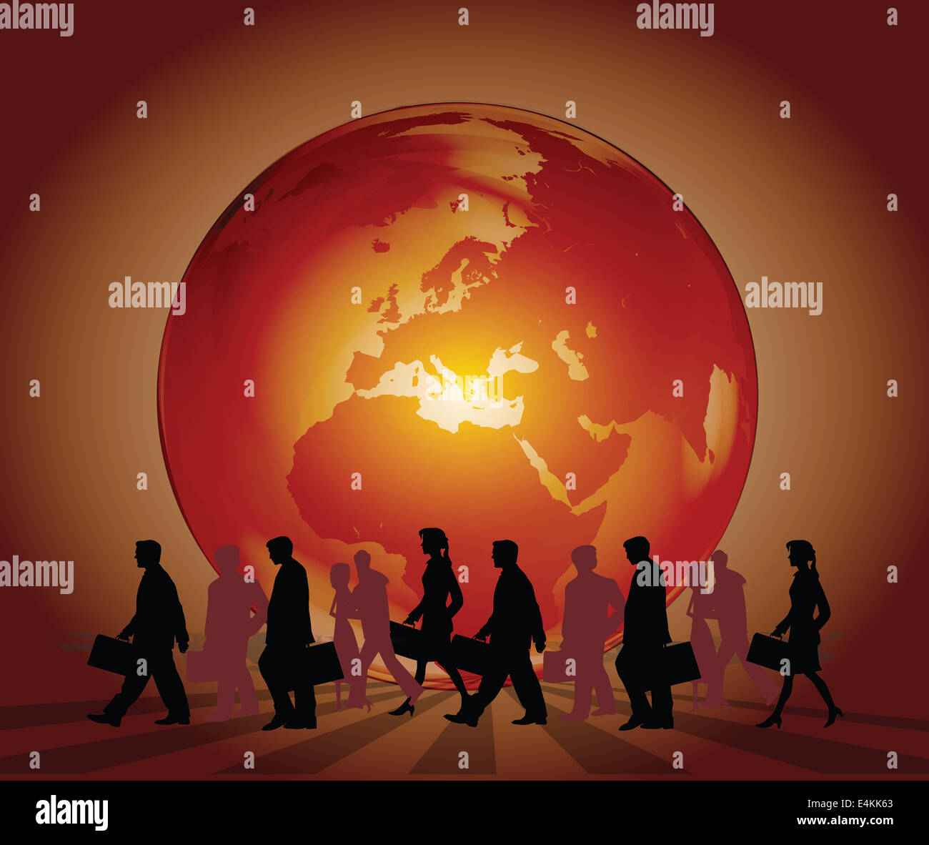 Business Illustration with Earth Globe Stock Photo - Alamy