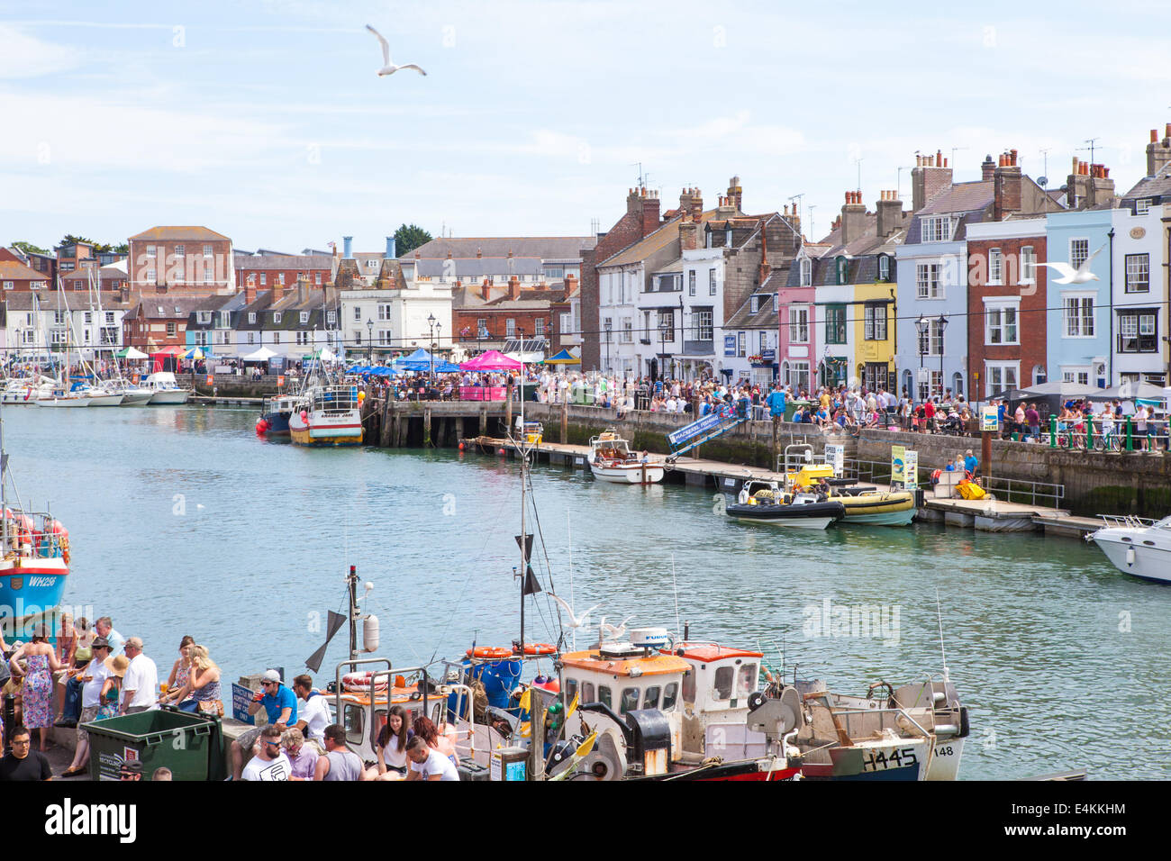 Street view at Dorset Seafood festival. Weymouth, Dorset UK Stock Photo