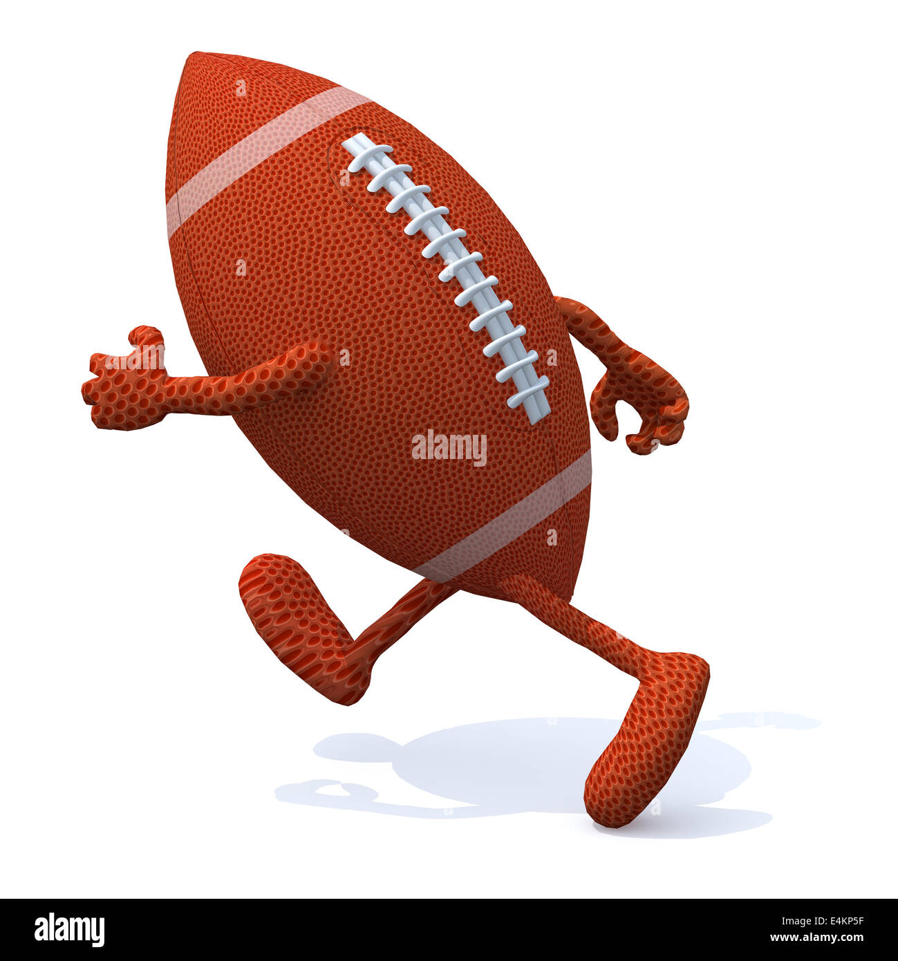 rugby ball with arms and legs running, 3d illustration Stock Photo