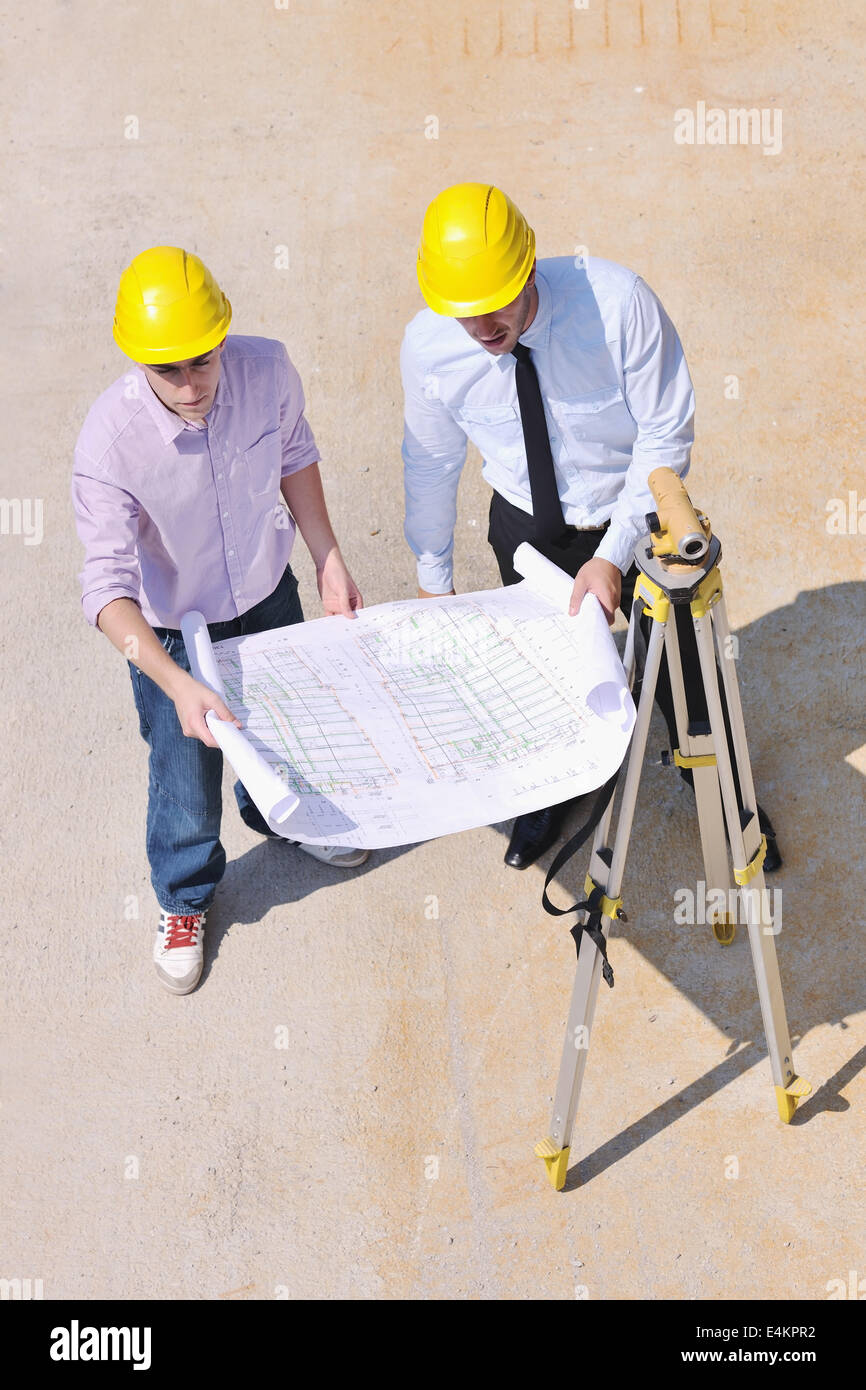 Team of architects on construciton site Stock Photo