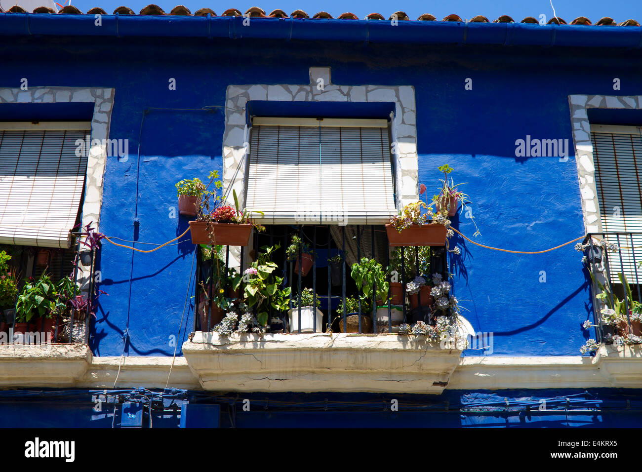 Spanish street with typical houses in Denia, Spain Stock Photo Alamy