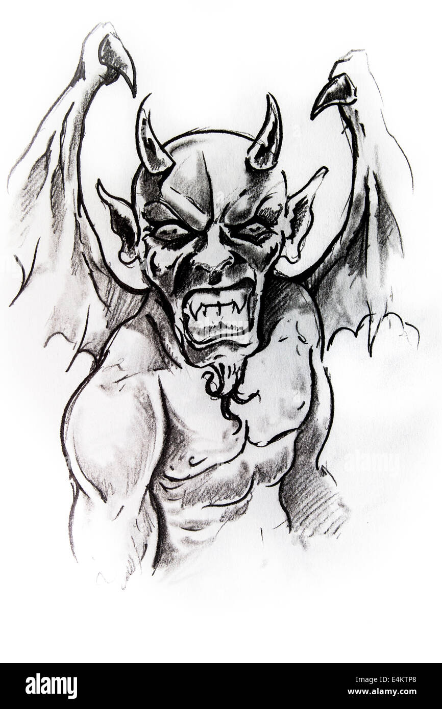 Handmade tattoo sketch over white paper Stock Photo Alamy