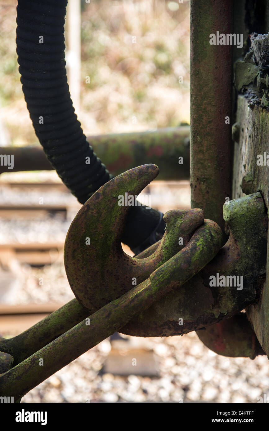 Vintage hook and link train coupling joint Stock Photo Alamy