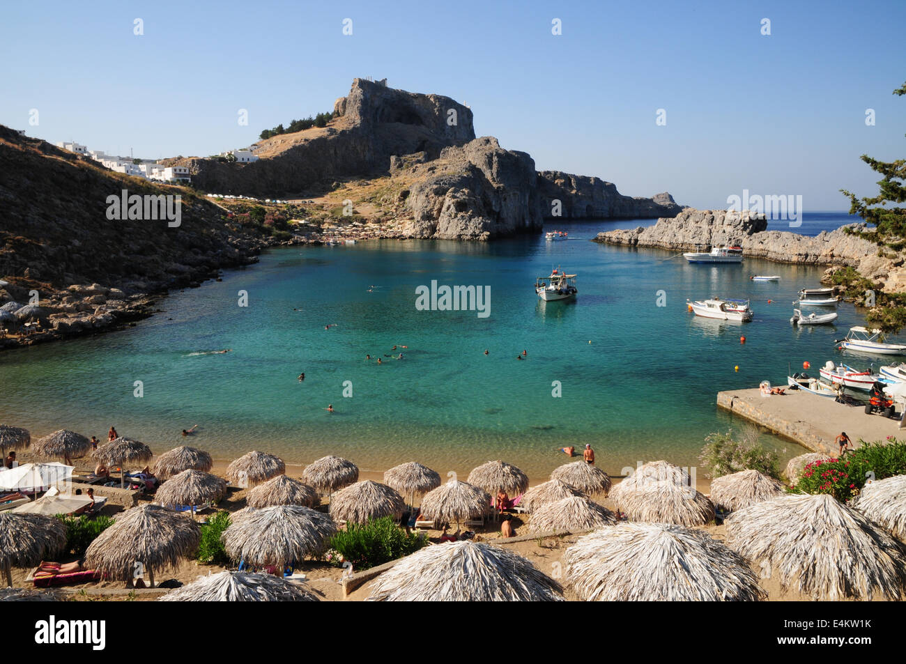 St Paul's Bay, Lindos, Rhodes, Greece Stock Photo Alamy