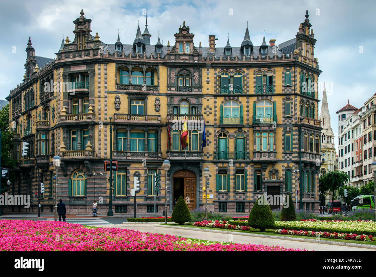 Chavarri Palace in Plaza Moyúa square, Bilbao, Biscay, Basque Country, Spain Stock Photo
