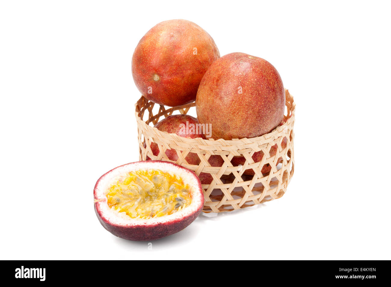 Passion fruits in basket hi-res stock photography and images - Alamy