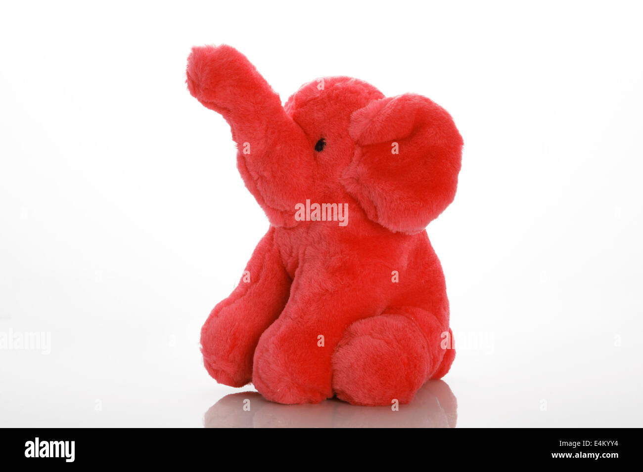 a red stuffed elephant toy bear Stock Photo