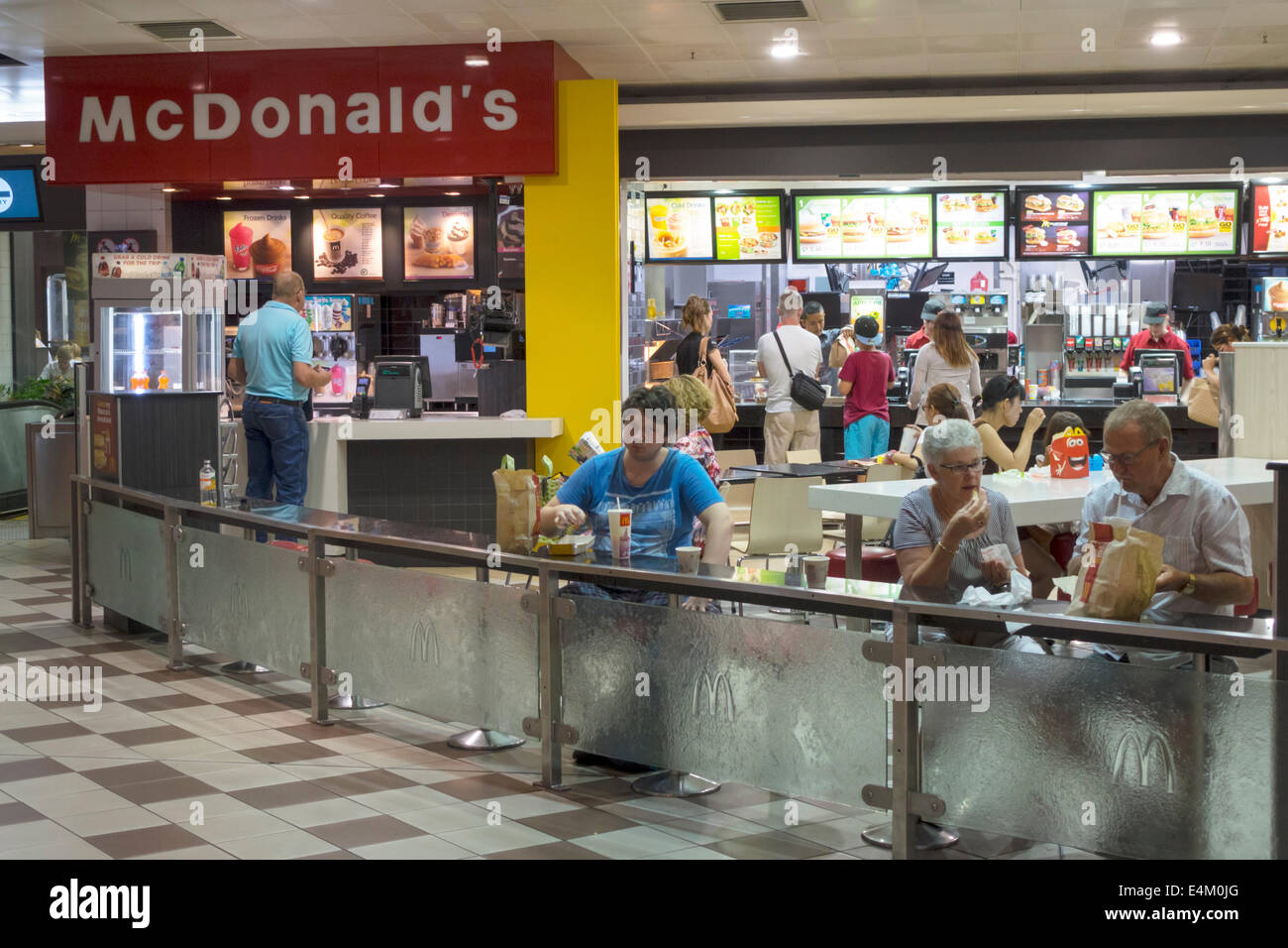 Brisbane Australia CBD,Central Station,McDonald's,burgers,hamburgers,restaurant restaurants food dining cafe cafes,fast food,AU140317004 Stock Photo