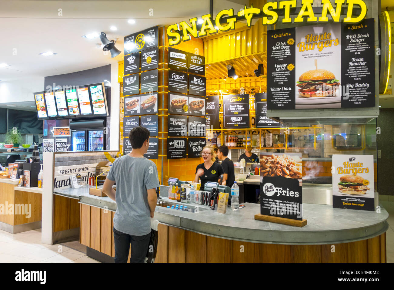 Brisbane Australia,Queen Street Mall,food court plaza,Snag Stand