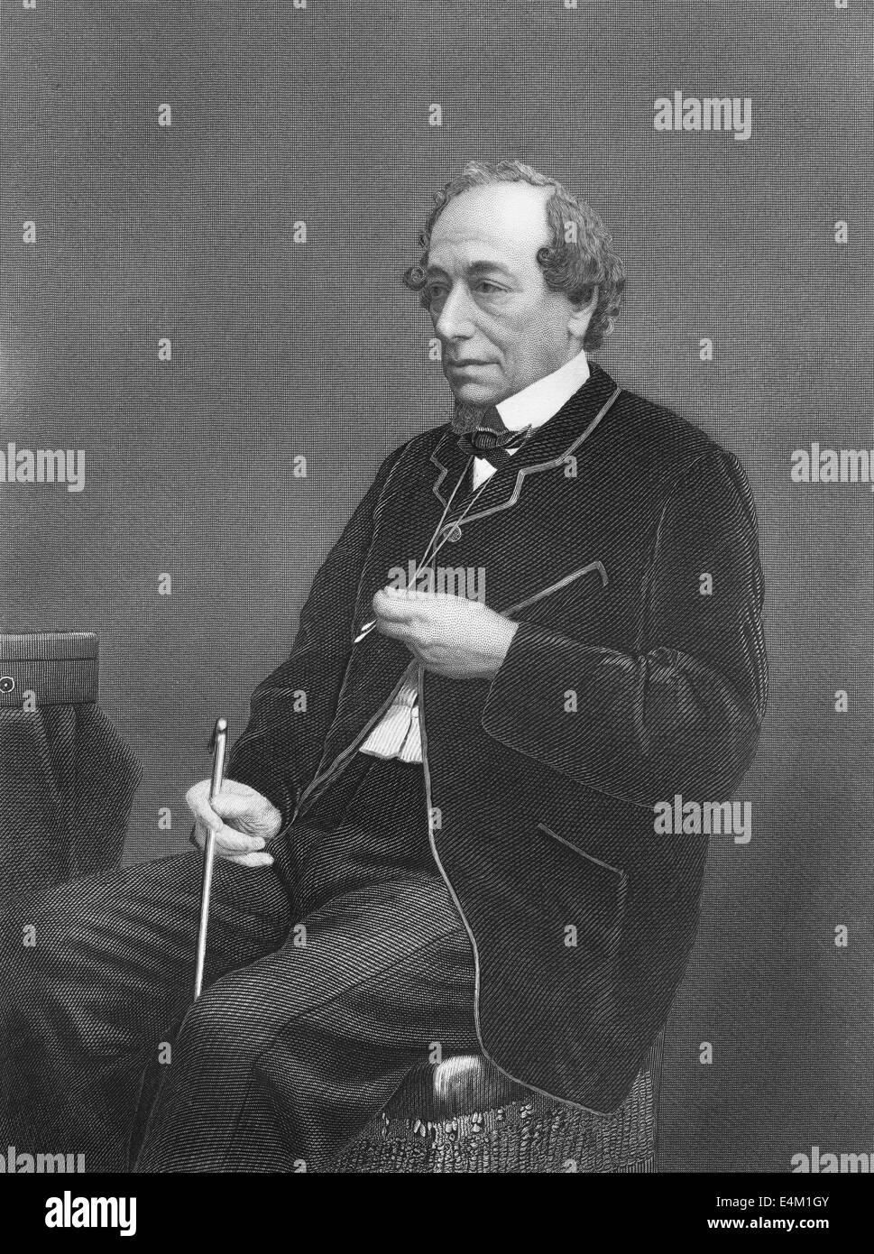 Benjamin Disraeli, 1st Earl of Beaconsfield, 1804 - 1881, a British statesman and novelist, Stock Photo
