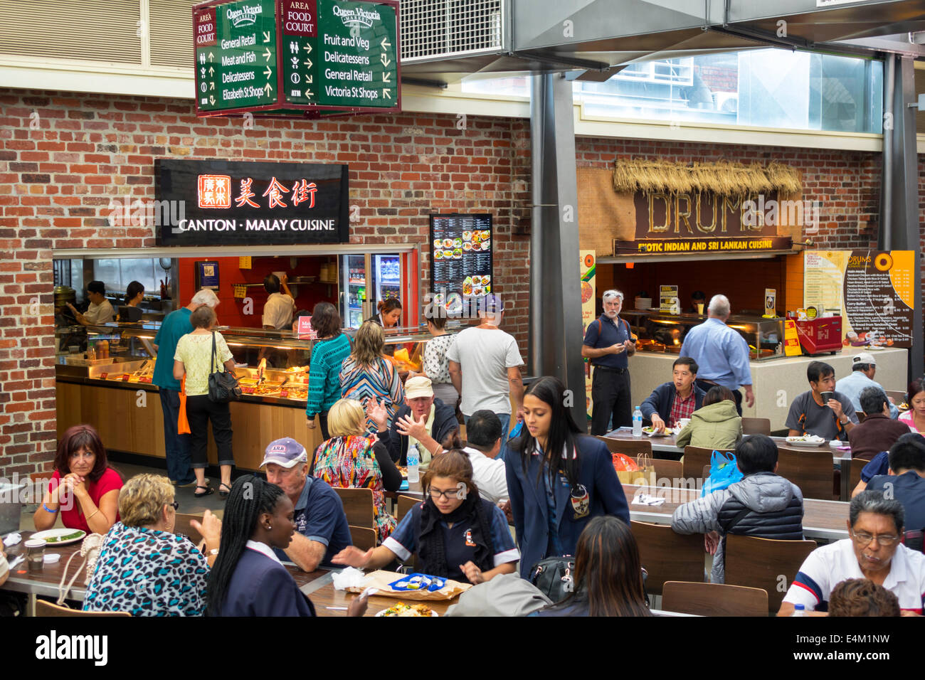 Melbourne Australia,Queen Victoria Market,food court plaza,restaurant