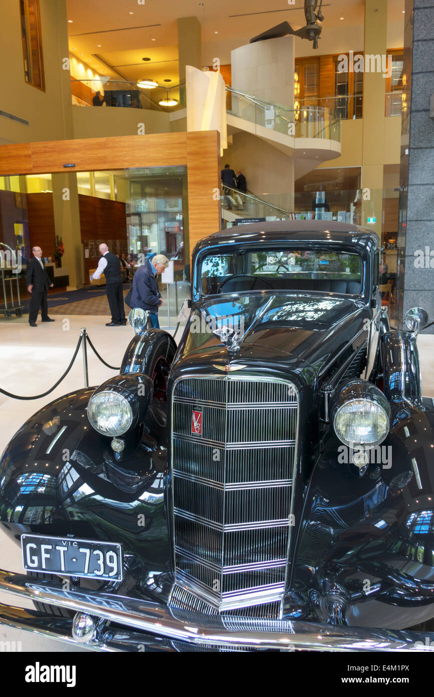Melbourne Australia,Victoria CBD Central Business,District,Bourke Street,RACV City Club,Royal Automobile Club of Victoria,antique,car cars,automobile, Stock Photo