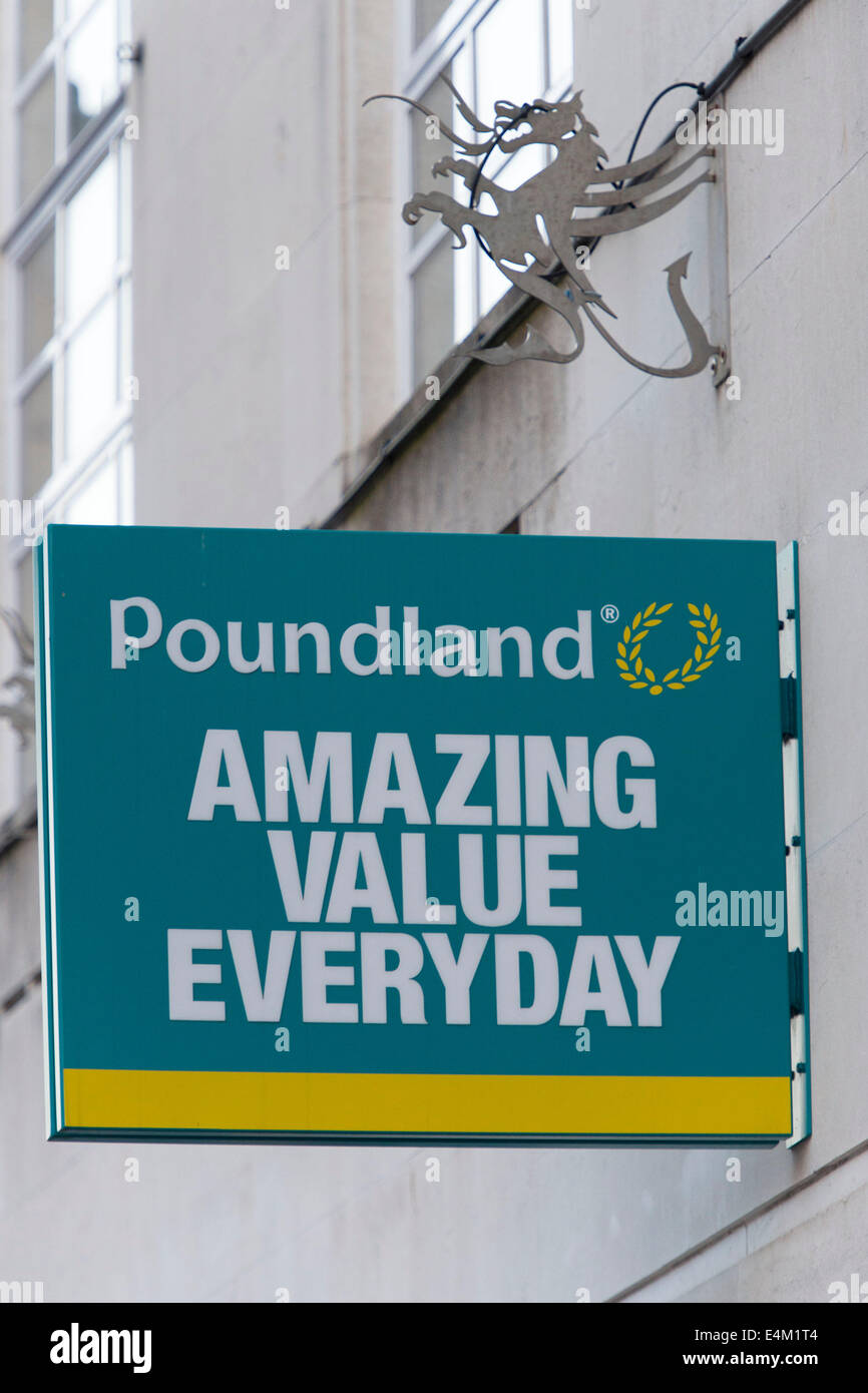 Poundland shop sign. Stock Photo