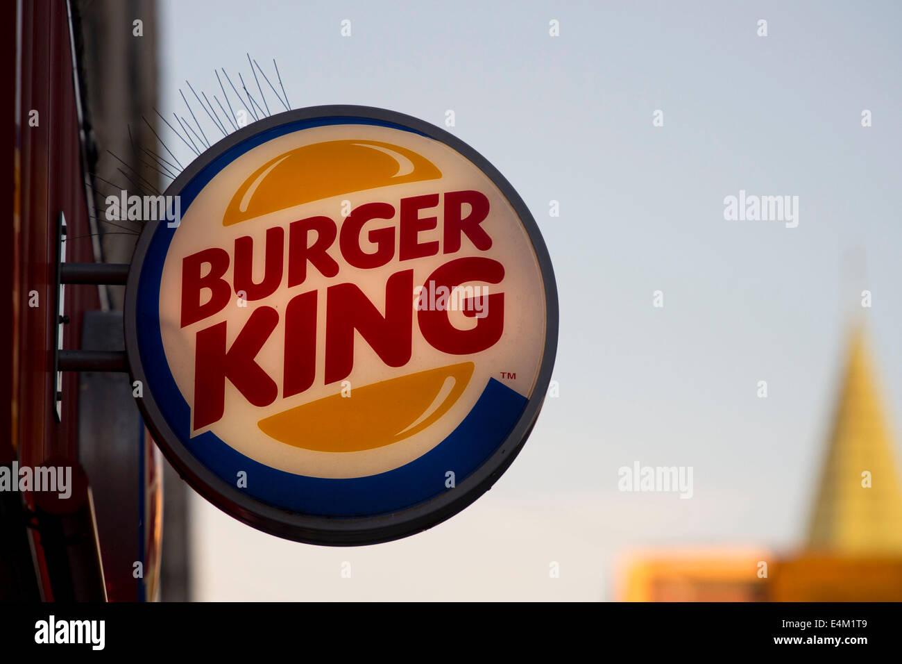 Burger King restaurant sign. Stock Photo