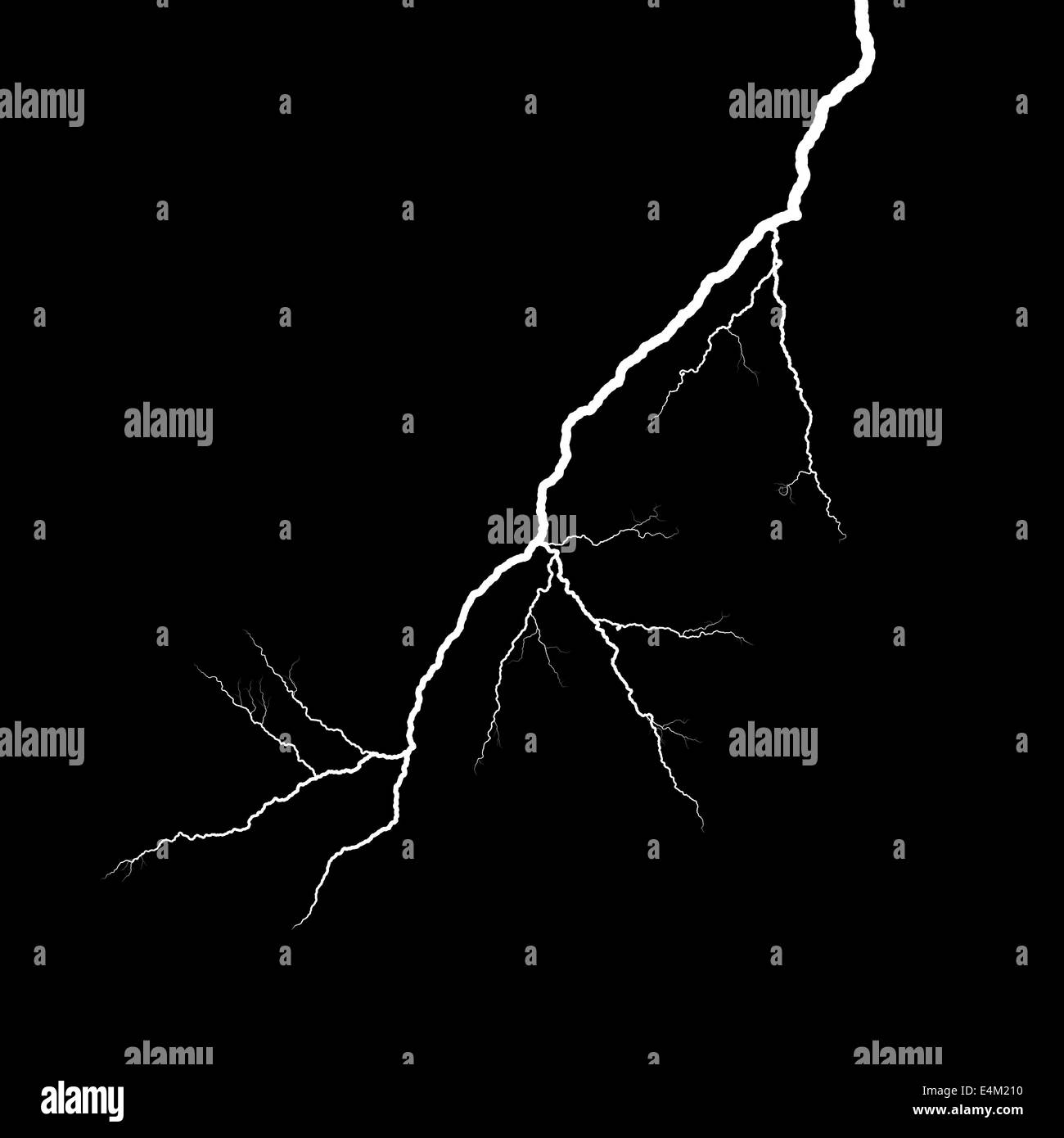 A lightning strike on the black background Stock Photo