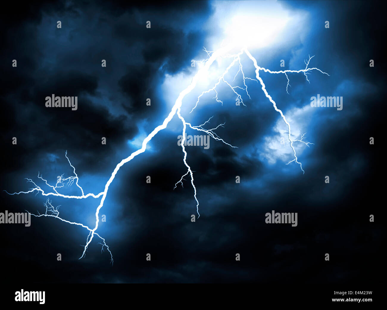 A lightning strike on the cloudy sky Stock Photo - Alamy