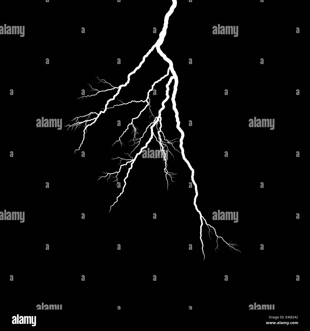 A lightning strike on the black background Stock Photo