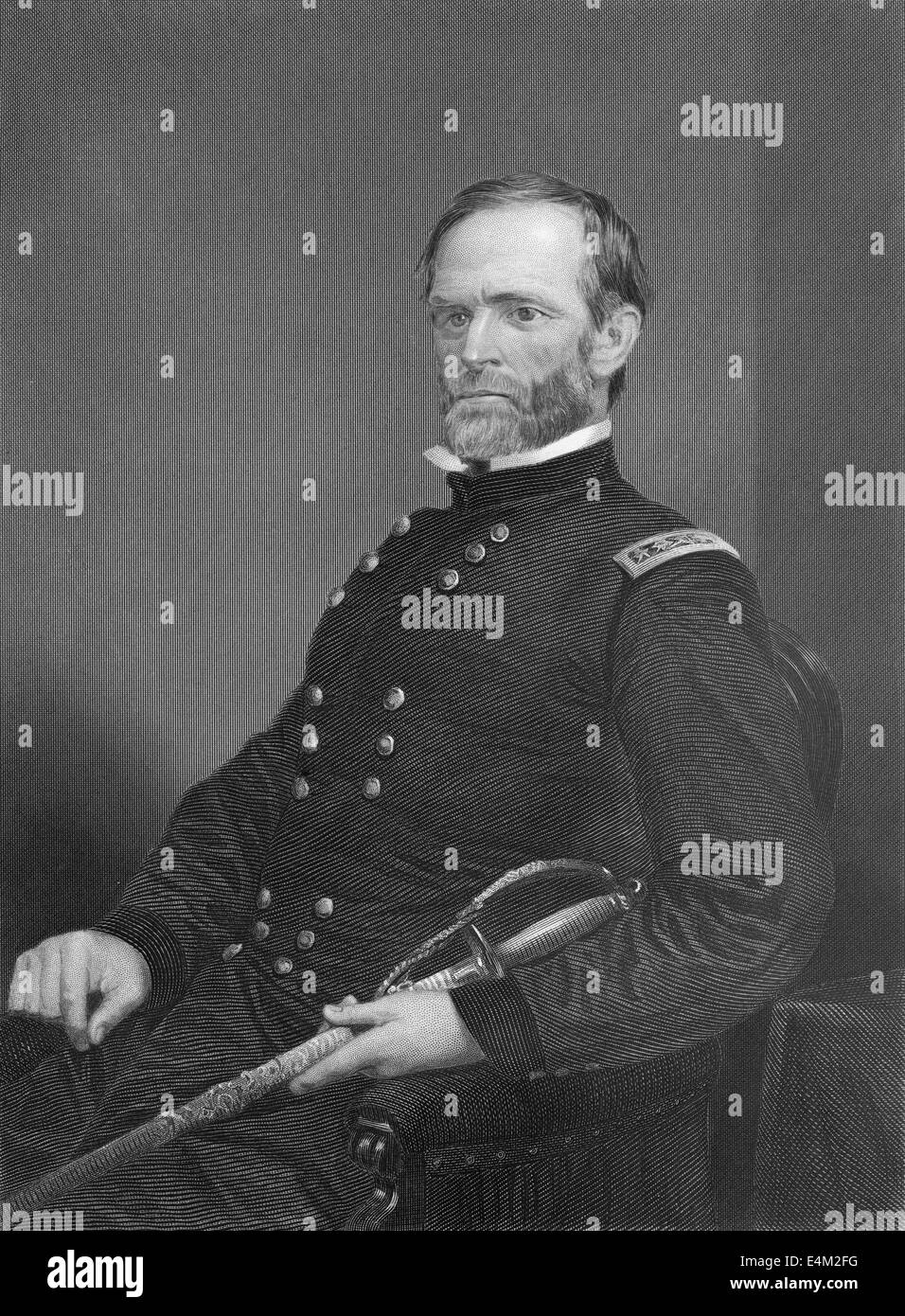 William Tecumseh Sherman, 1820 - 1891, an American General in the Union Army during the American Civil War, businessman, Stock Photo