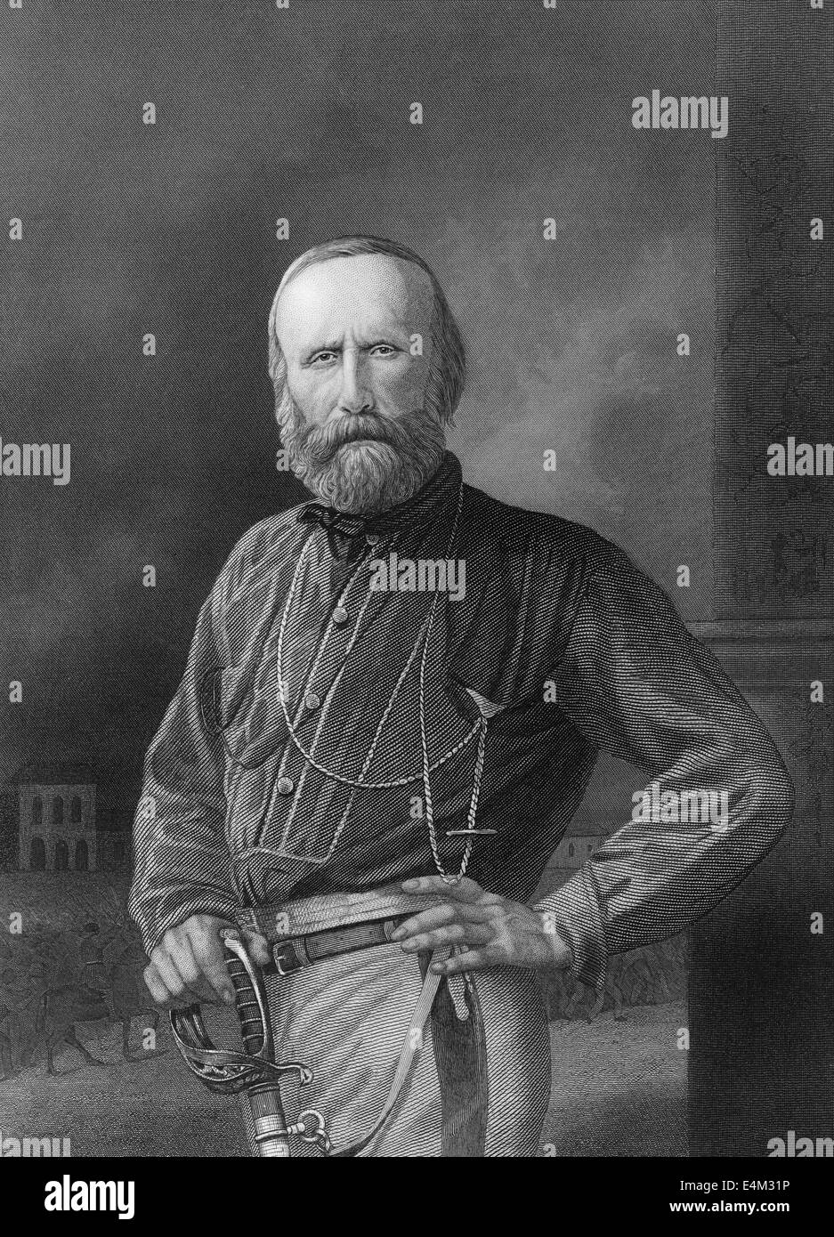 Giuseppe Garibaldi, 1807 - 1882, an Italian guerrilla fighter and protagonist of the Risorgimento, Stock Photo