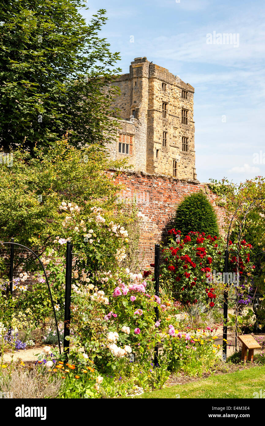 Helmsley castle from the walled garden Stock Photo - Alamy