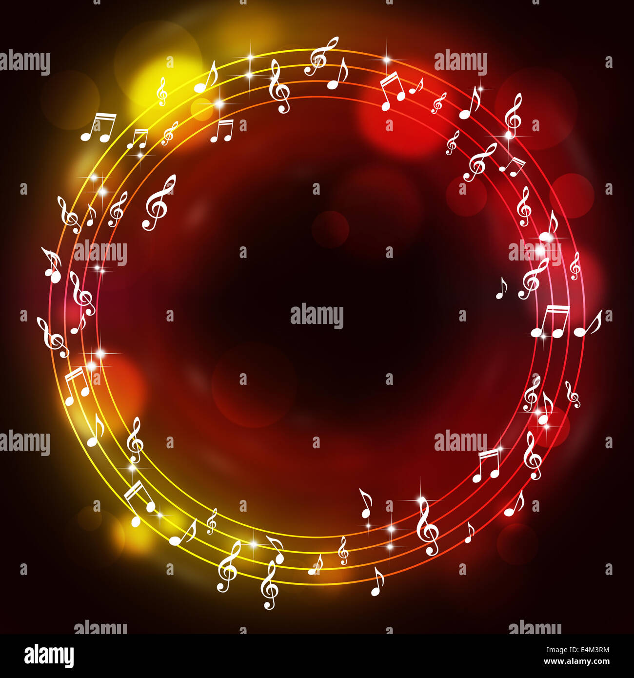 abtract music notes multicolor background for joyful events Stock Photo