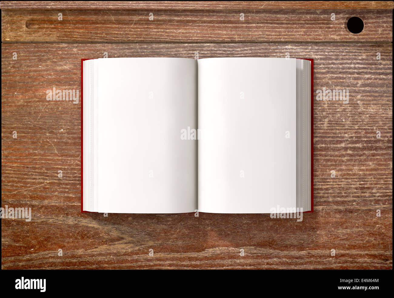 Open Blank Paper Book And Bullet Journal With No Writing On The Pages Over  A Dark Wooden Background Stock Photo - Download Image Now - iStock