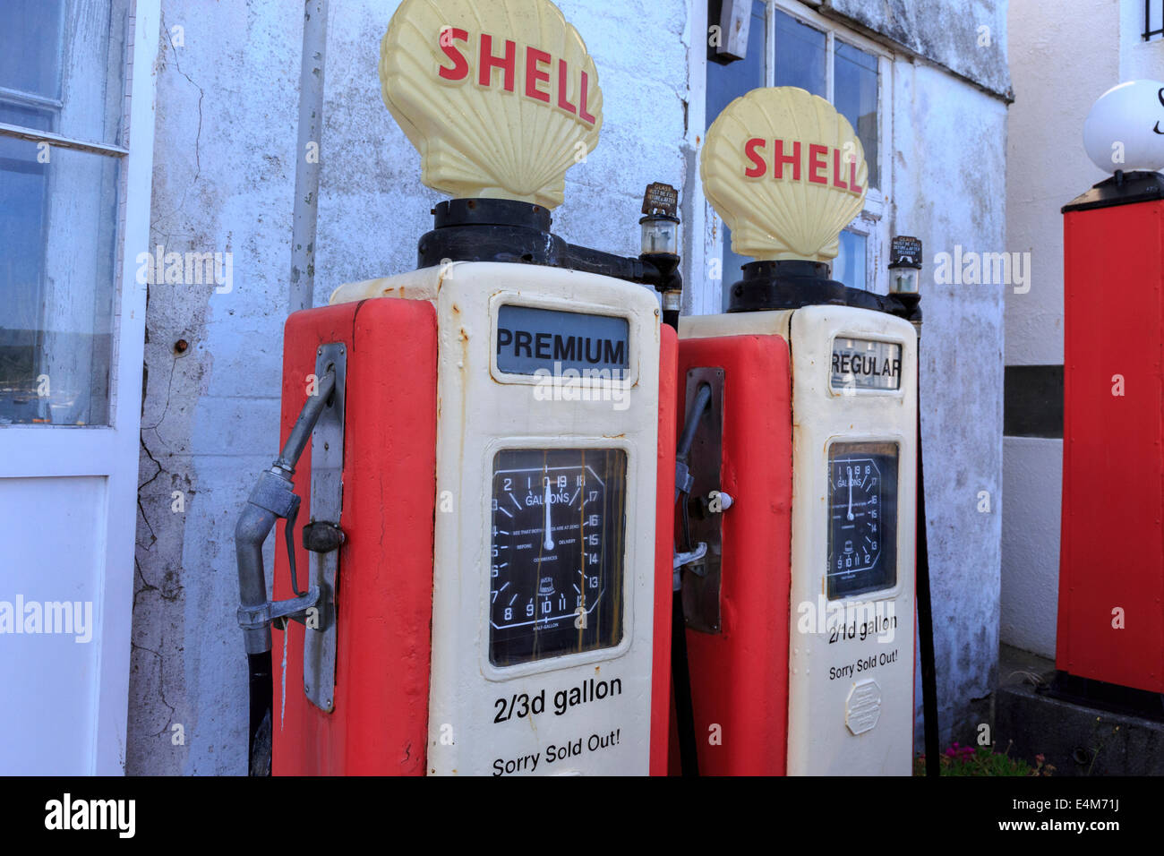 old petrol pumps st mawes cornwall uk Stock Photo Alamy