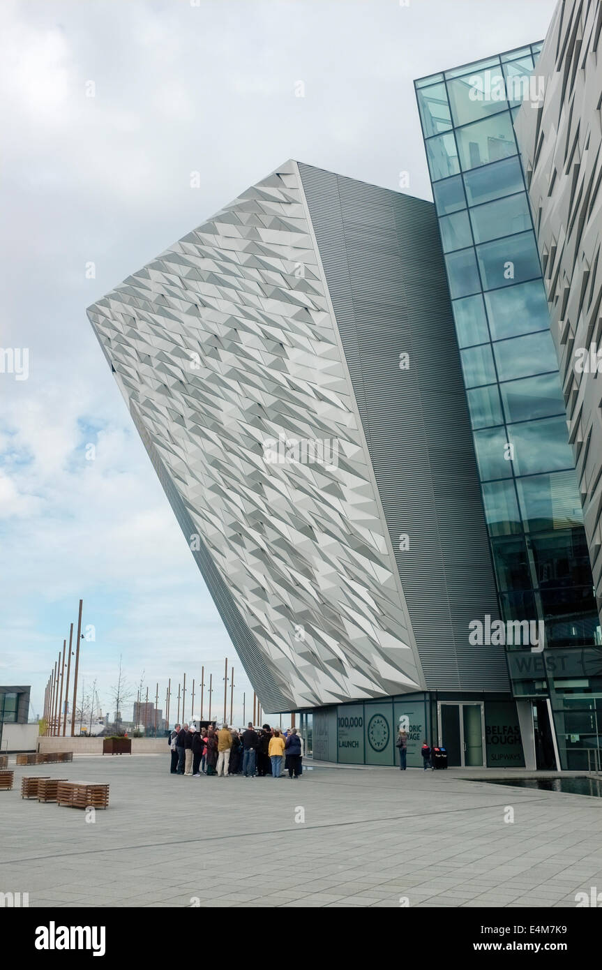 Guided tour at the Titanic Signature Building, Belfast Stock Photo