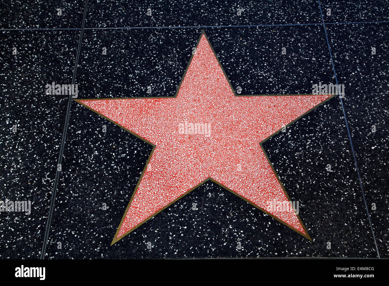 Blank star on Hollywood Walk of Fame, Hollywood Boulevard, Hollywood, Los Angeles, California, USA Stock Photo