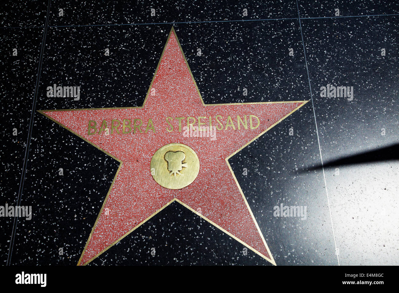 Barbra Streisand star on Hollywood Walk of Fame, Hollywood Boulevard, Hollywood, Los Angeles, California, USA Stock Photo