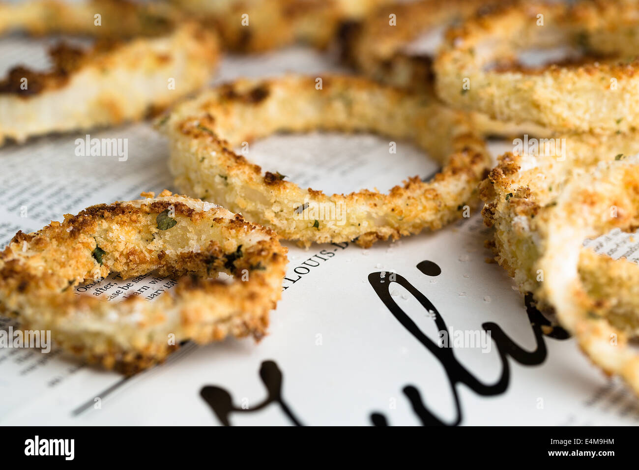 Delicious golden onion rings hi-res stock photography and images - Alamy
