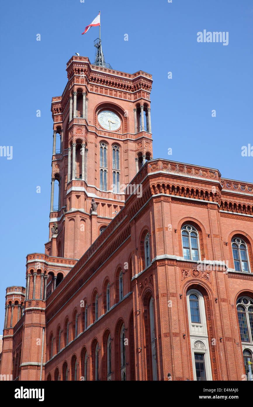Germany, Berlin, Mitte, Rotes Rathaus, or Red Town Hall building. Stock Photo