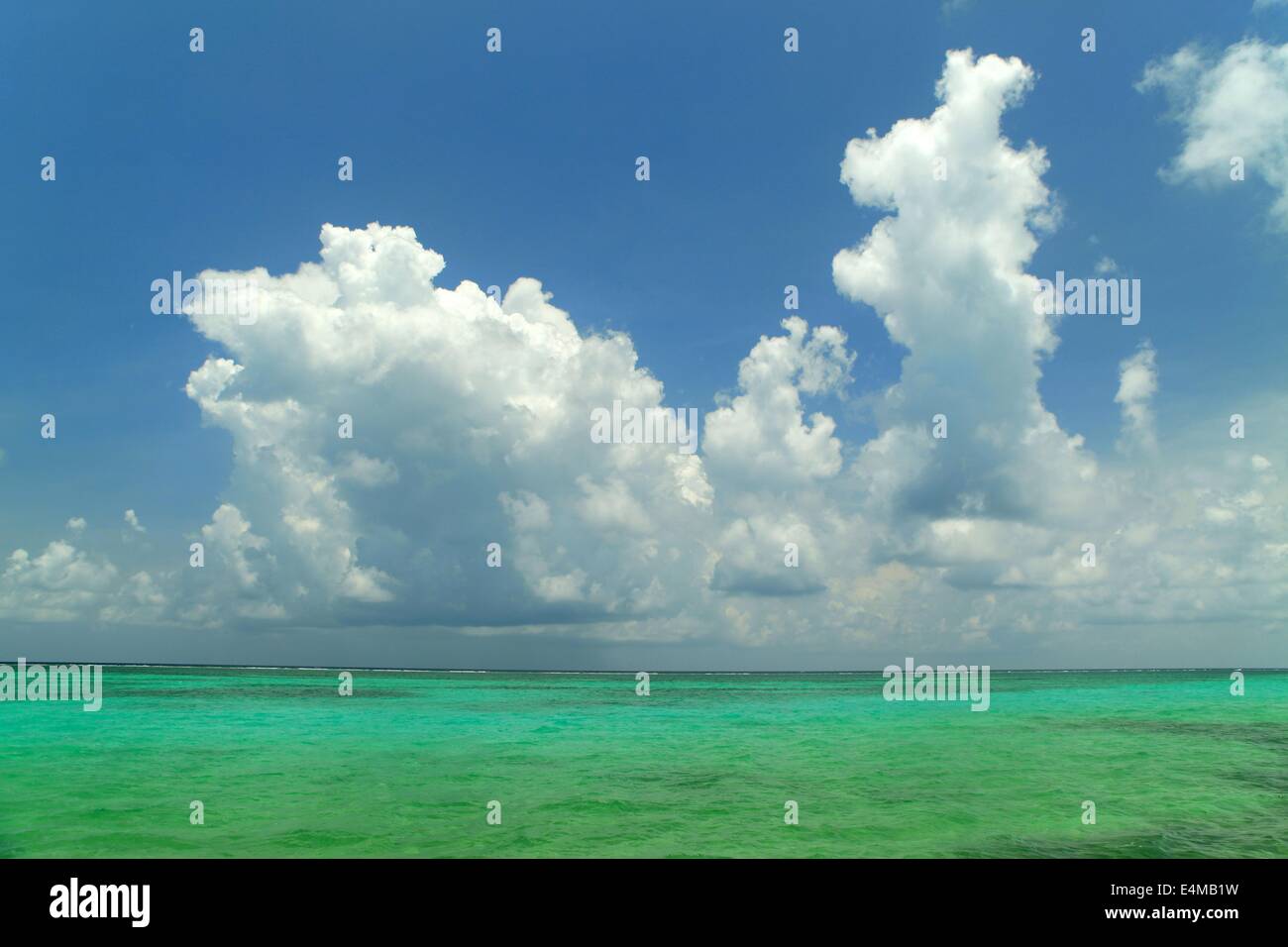 Beautiful view of the ocean from Ambergris Caye, Belize Stock Photo