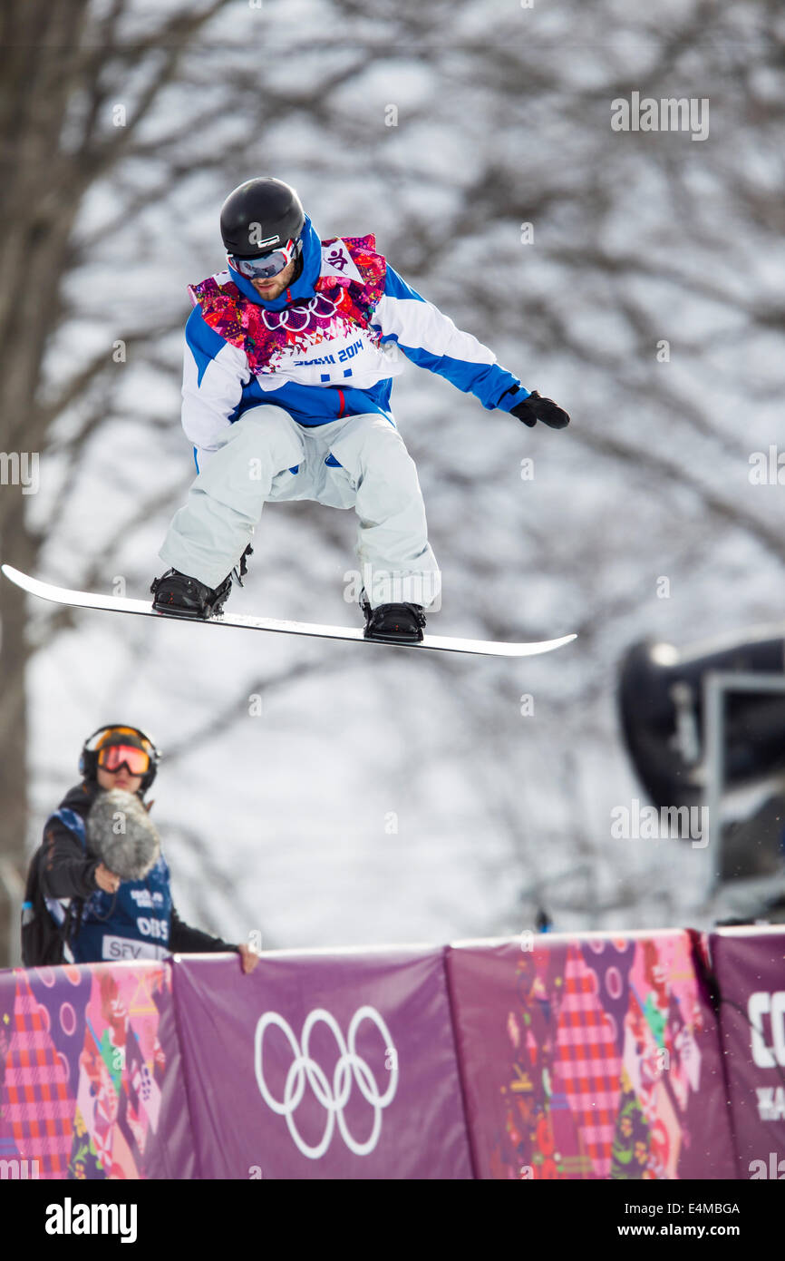 Johann Baisamy (FRA) competing in Men's Snowboard Halfpipe at the