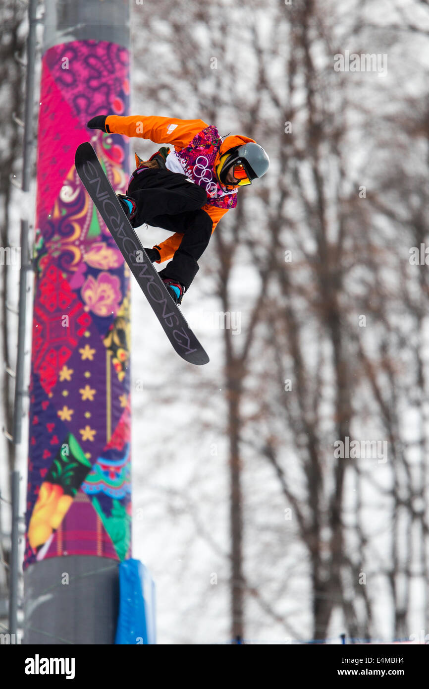 Dolf Van Der Wal (NED) competing in Men's Snowboard Halfpipe at the Olympic  Winter Games, Sochi 2014 Stock Photo - Alamy