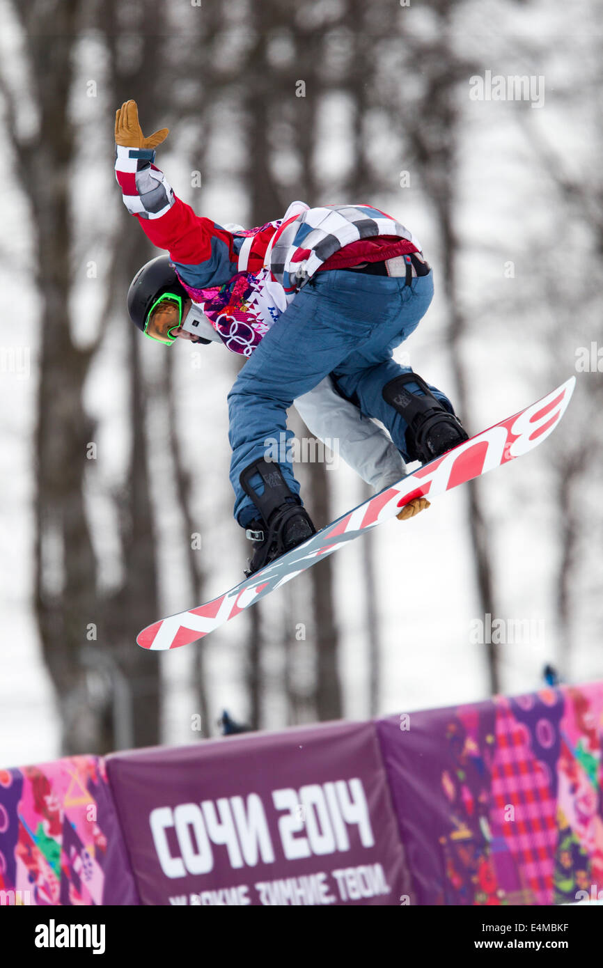Pavel Kharitonov (RUS) competing in Men's Snowboard Halfpipe at the
