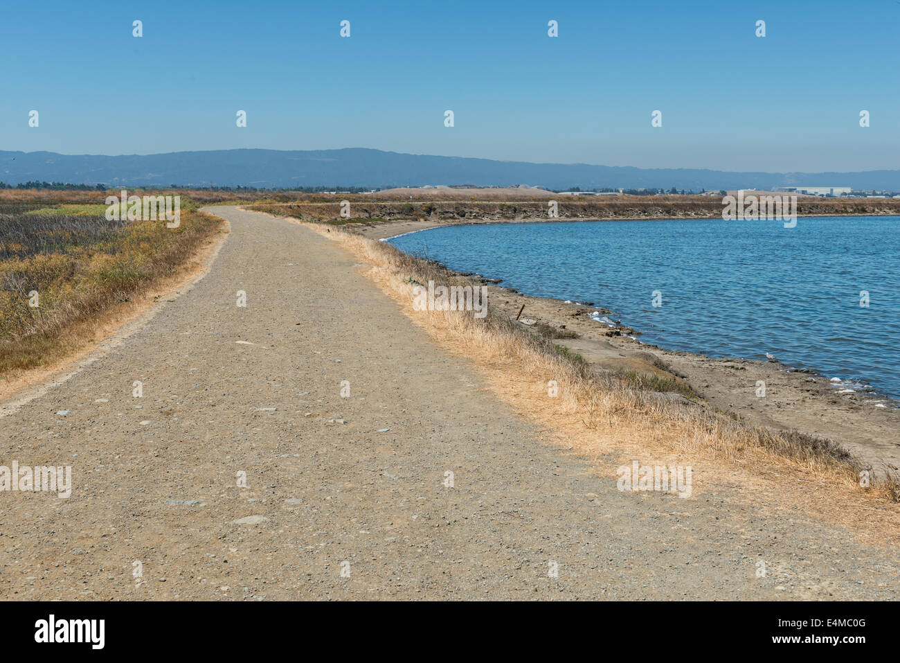 Trail along the southern end of San Francisco Bay, Alviso, California Stock Photo