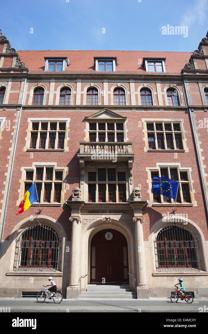 Germany, Berlin, Mitte, Exterior of the Romanian Embassy in Dorotheenstrasse. Stock Photo