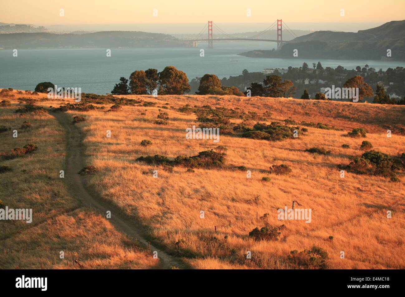 The Golden Gate Bridge from Tiburon, Marin County, California Stock Photo