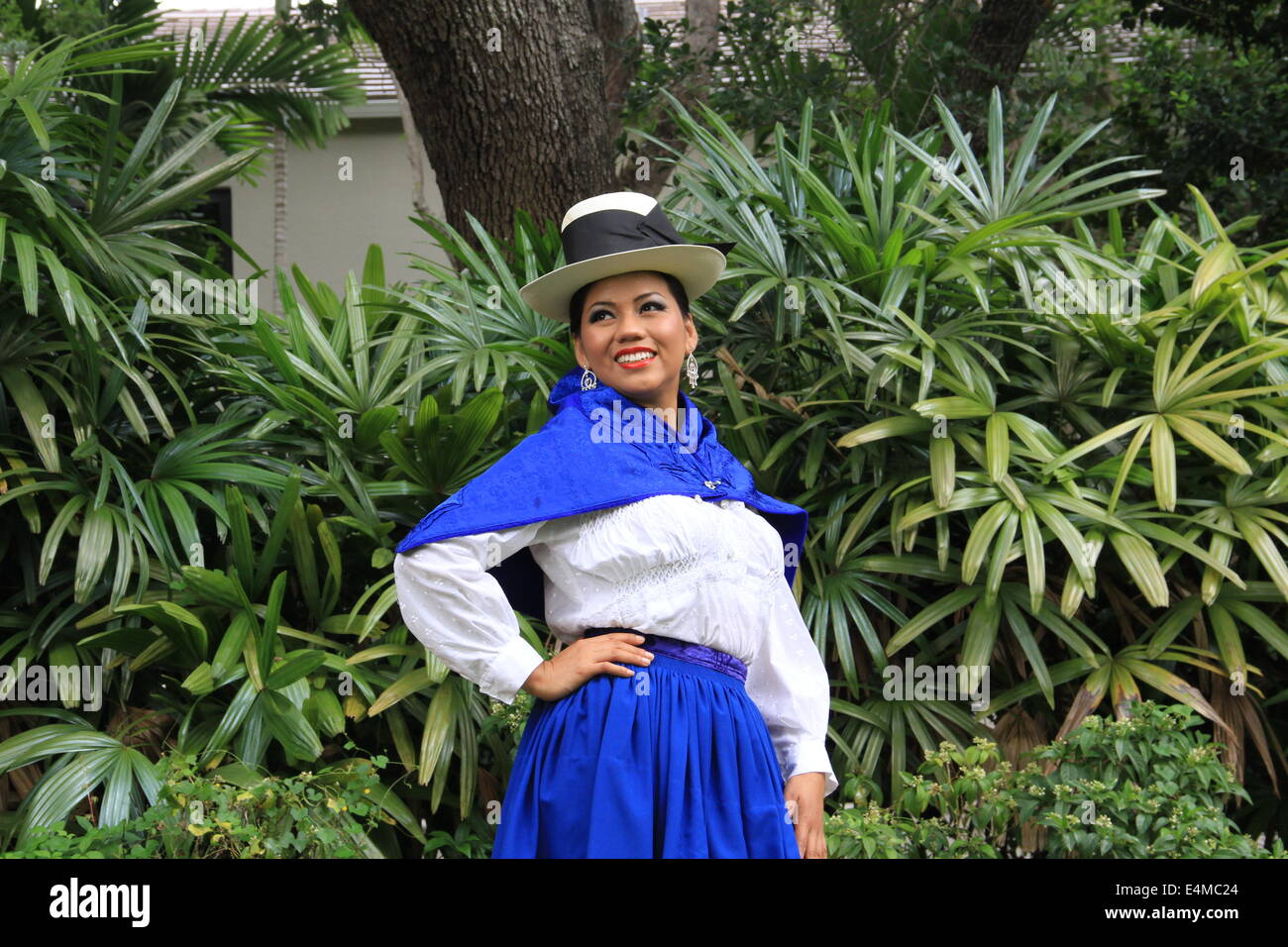 Beautiful Peruvian In Traditional Dress Stock Photo