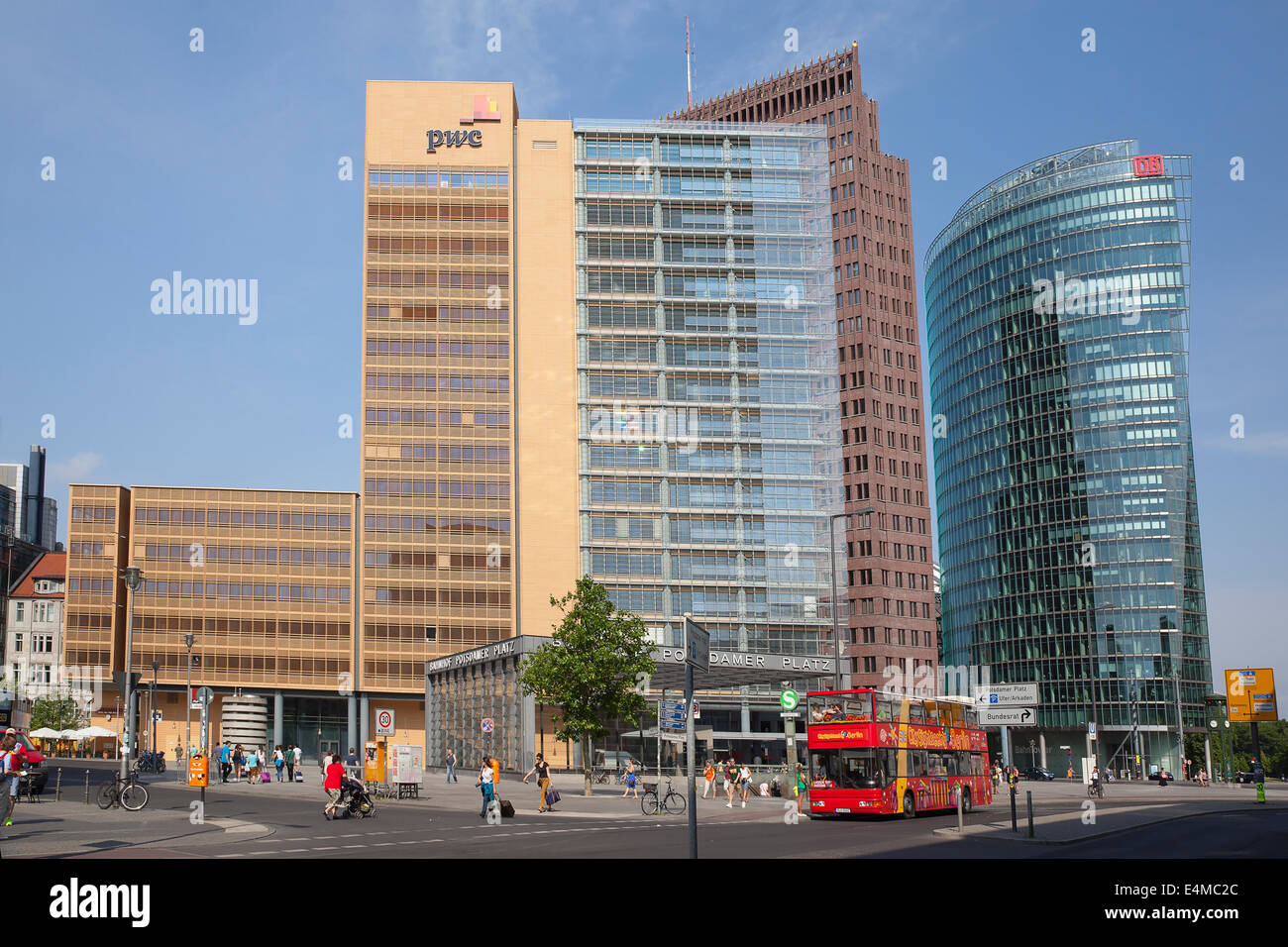 Germany, Berlin, Mitte, Potsdamer Platz, Modern office buildings. Stock Photo