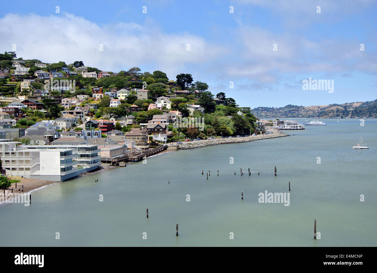 view of the hurricane gulch area  and hills of Sausalito in Marin county California Stock Photo