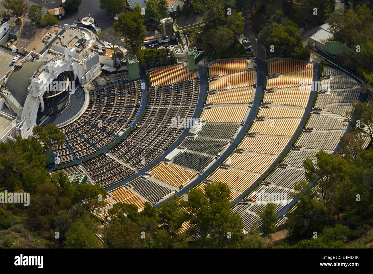 Hollywood Bowl, Hollywood, Los Angeles, California, USA - aerial Stock Photo