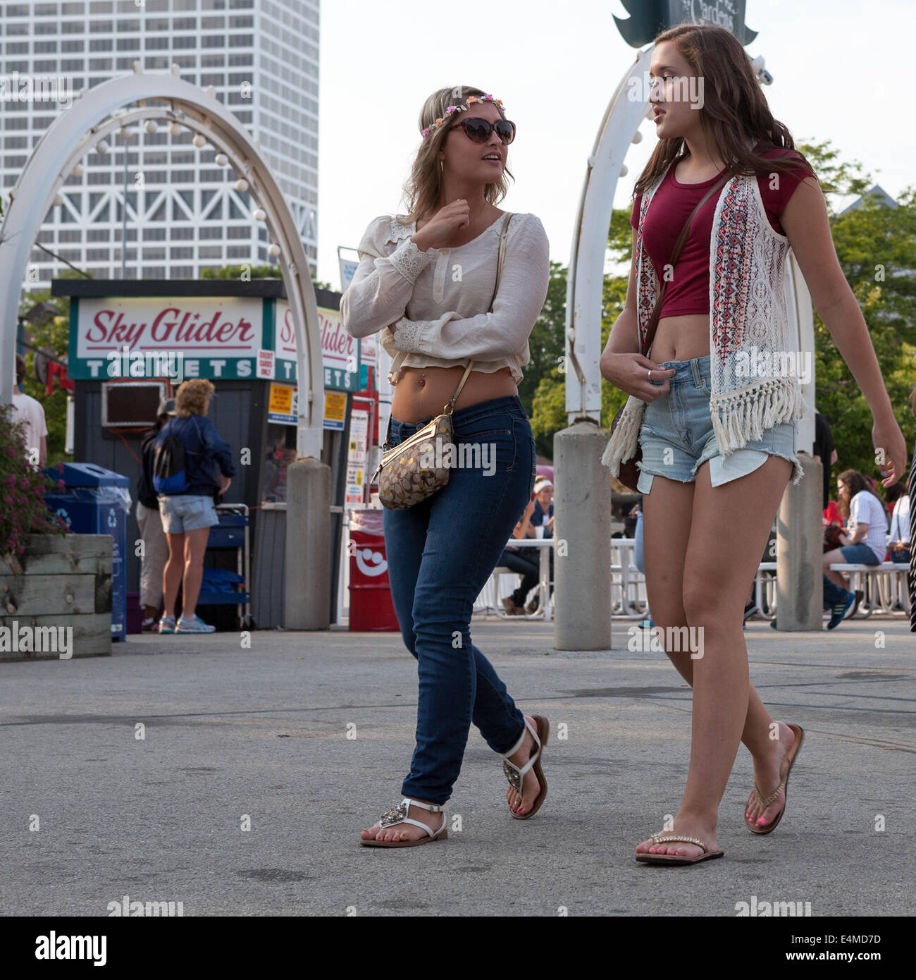 People at Summerfest in Milwaukee, Wisconsin, USA. Stock Photo