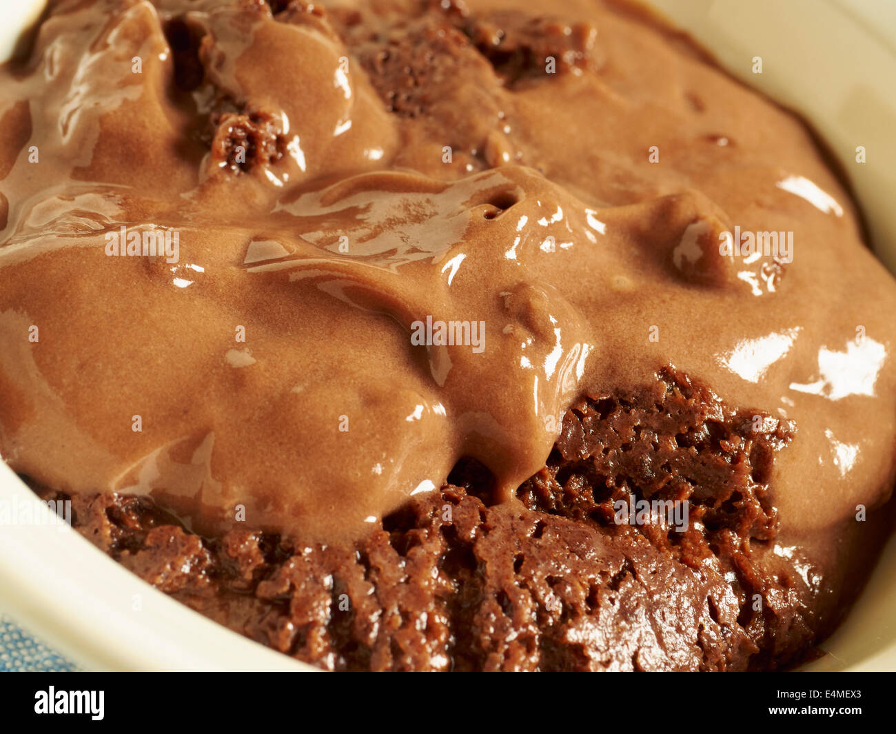 A bowl of instant chocolate pudding Stock Photo